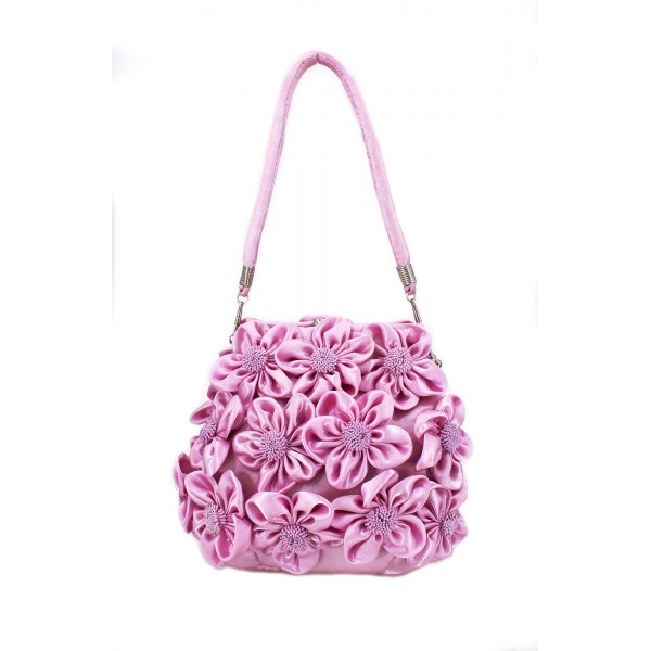 Evening Bag -  Rosettes - Lilac - BG-02027LI